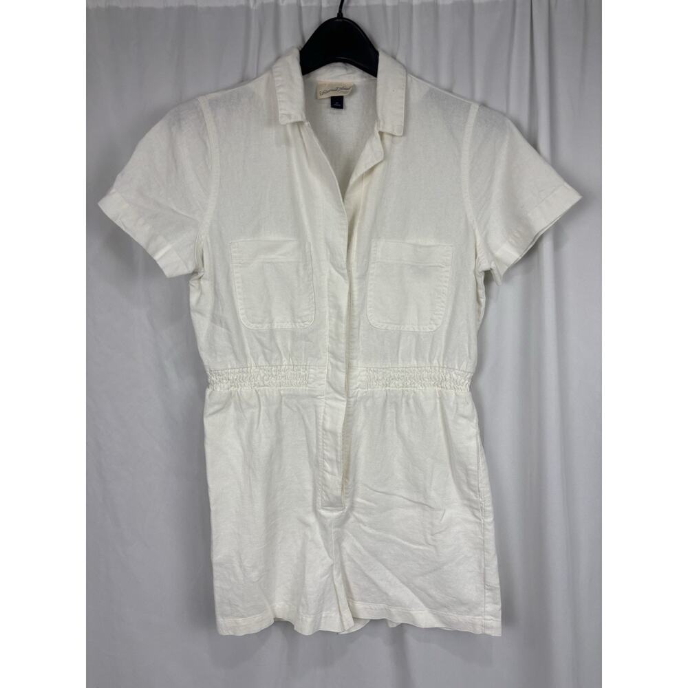 Universal Thread Ivory Linen Shorts Utility Romper Size XS Safari Coastal Summer